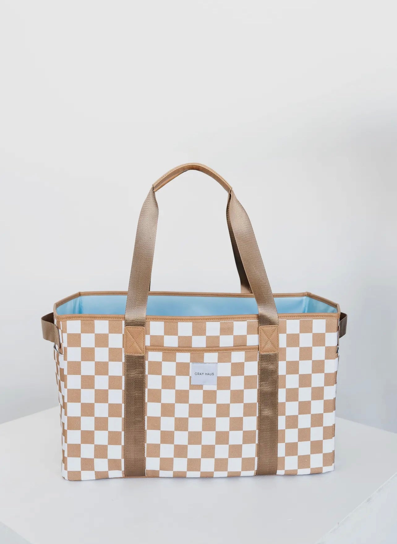 Checkered Tan Tote