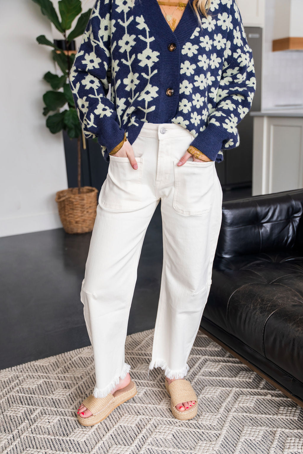 Ivory Barrel Jeans