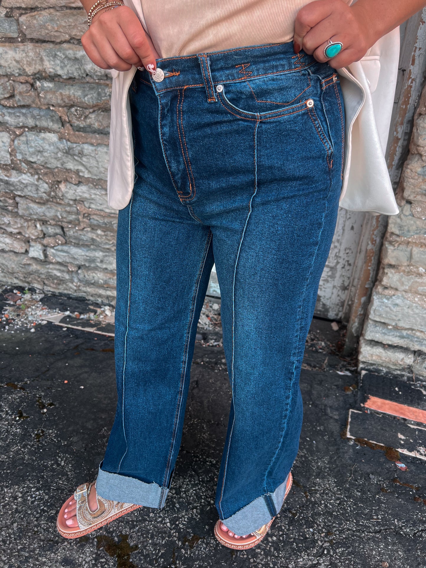 Dark Wash Wide Leg Jeans