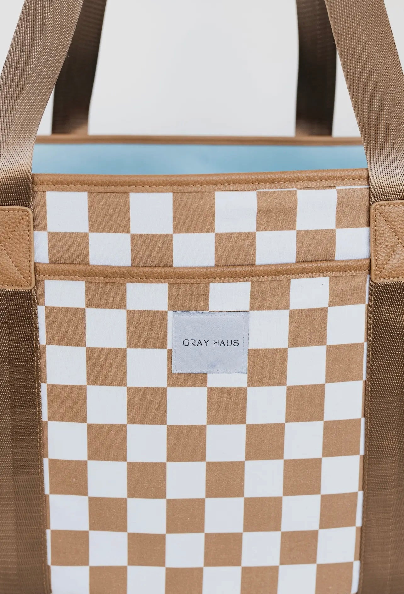 Checkered Tan Tote
