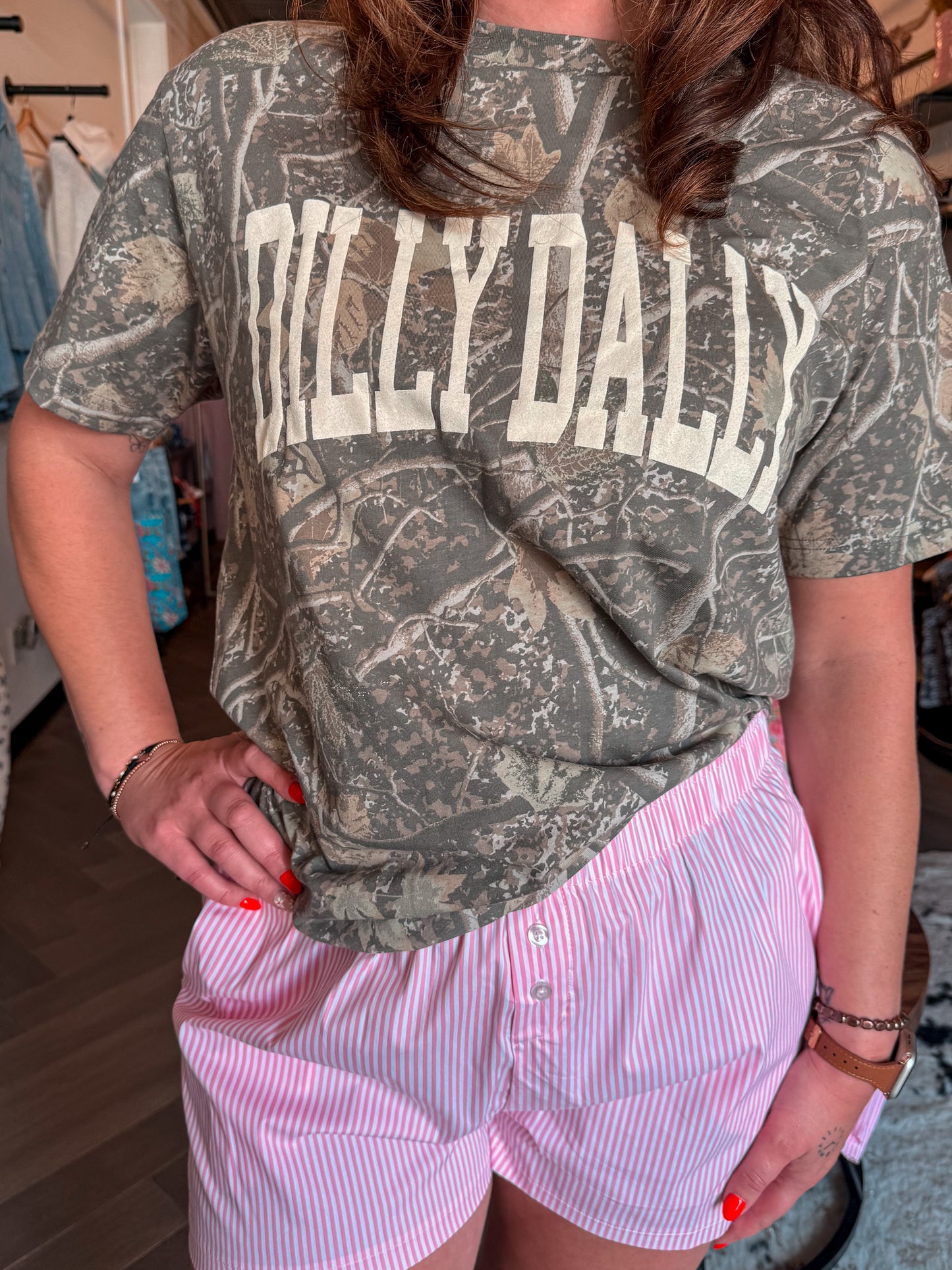 Dilly Dally Camo Graphic Tee