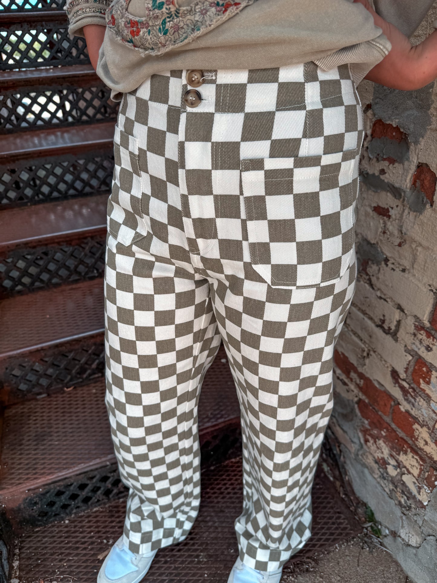 Sage Checkered pants