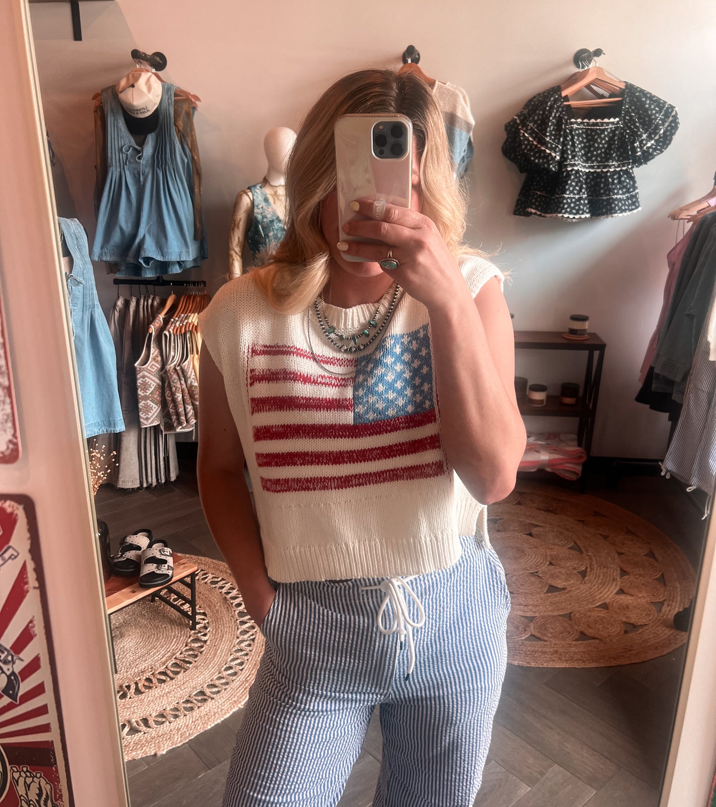American Flag Pullover