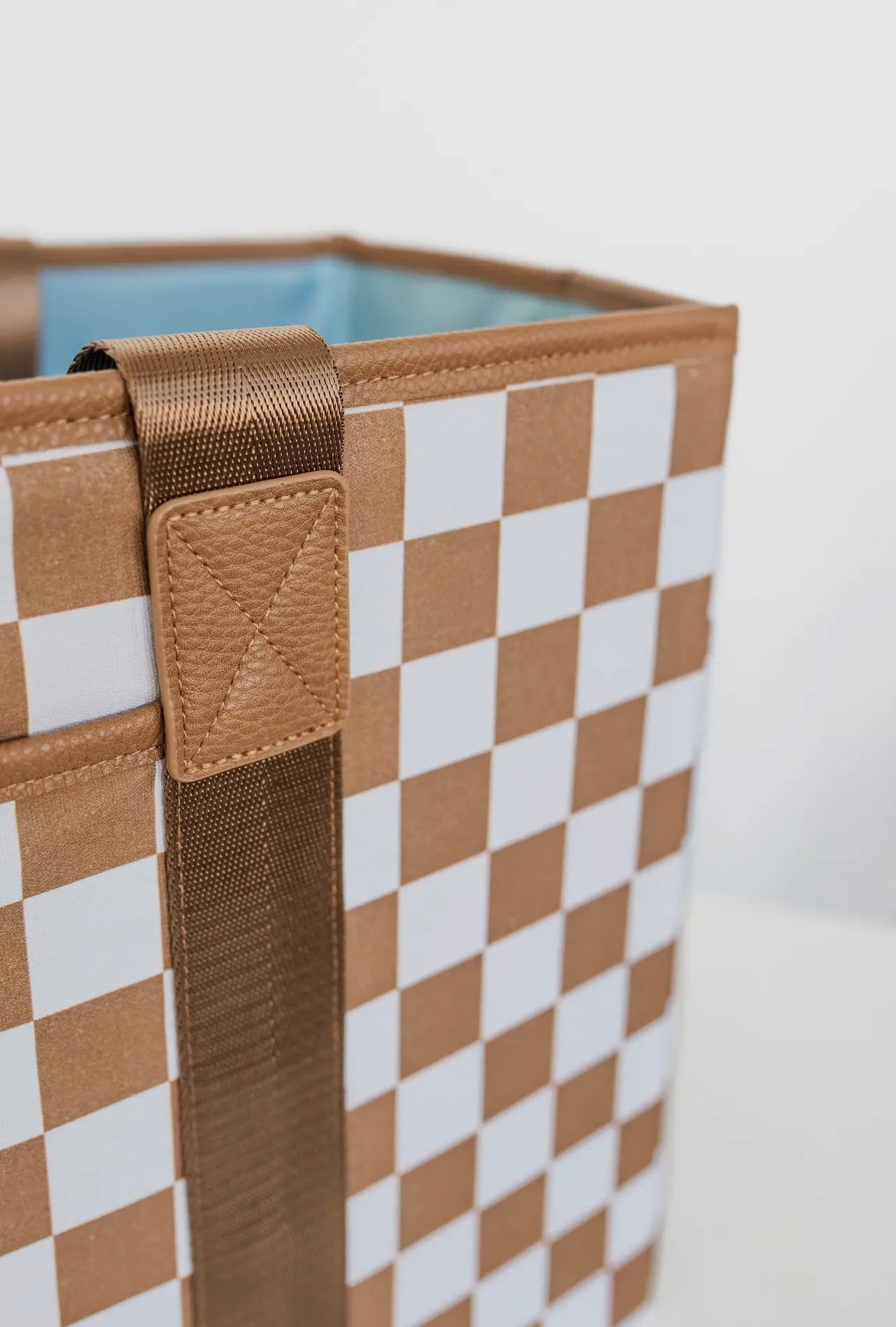 Checkered Tan Tote