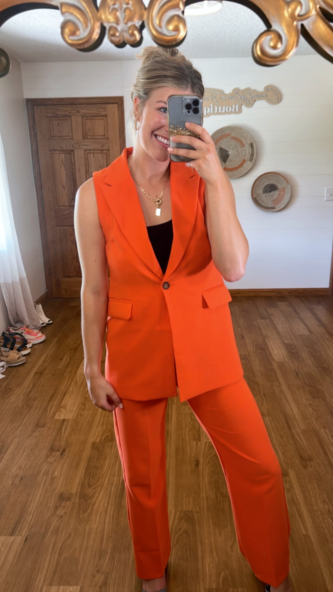 Orange Spice Blazer Vest
