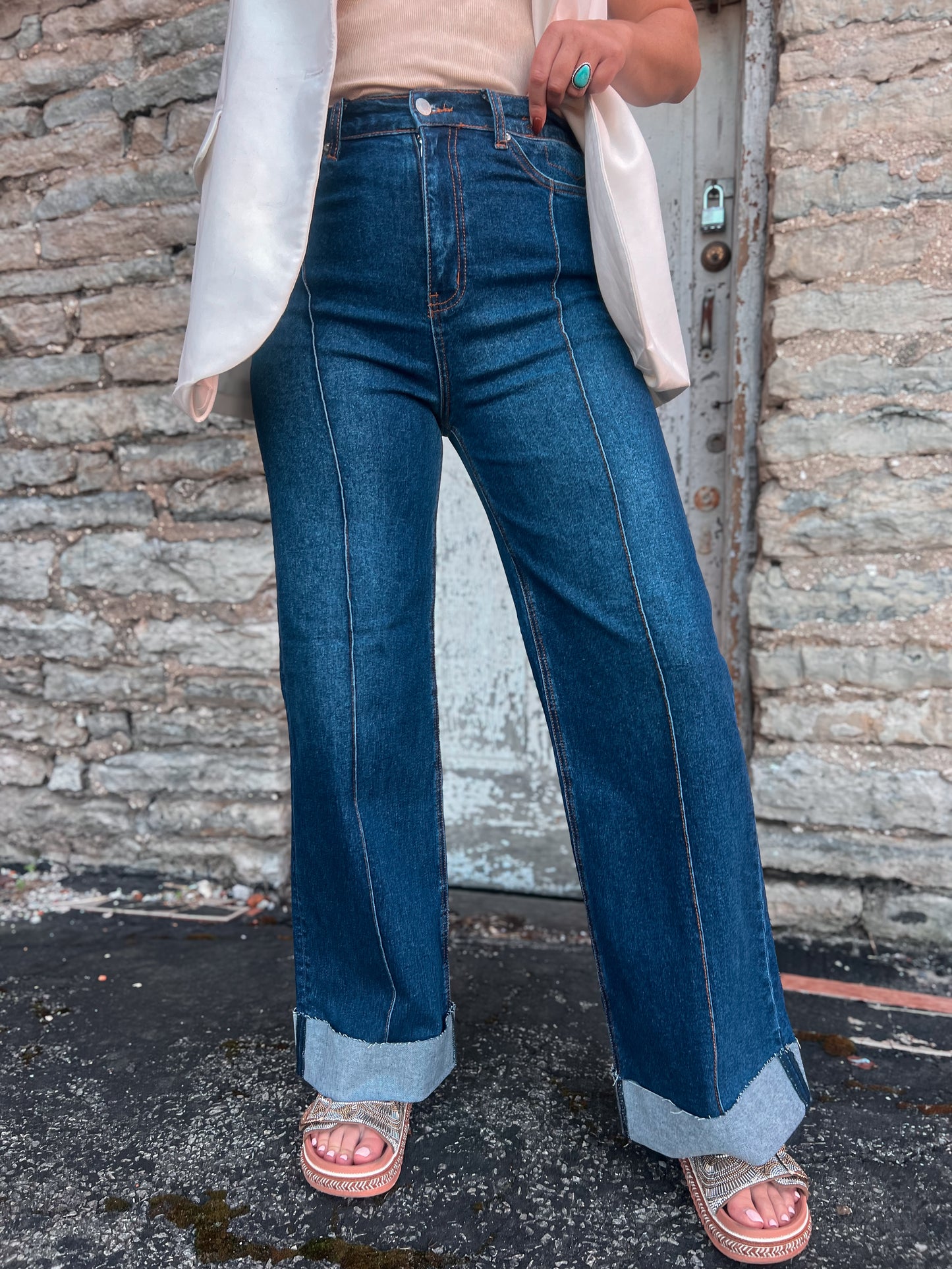 Dark Wash Wide Leg Jeans