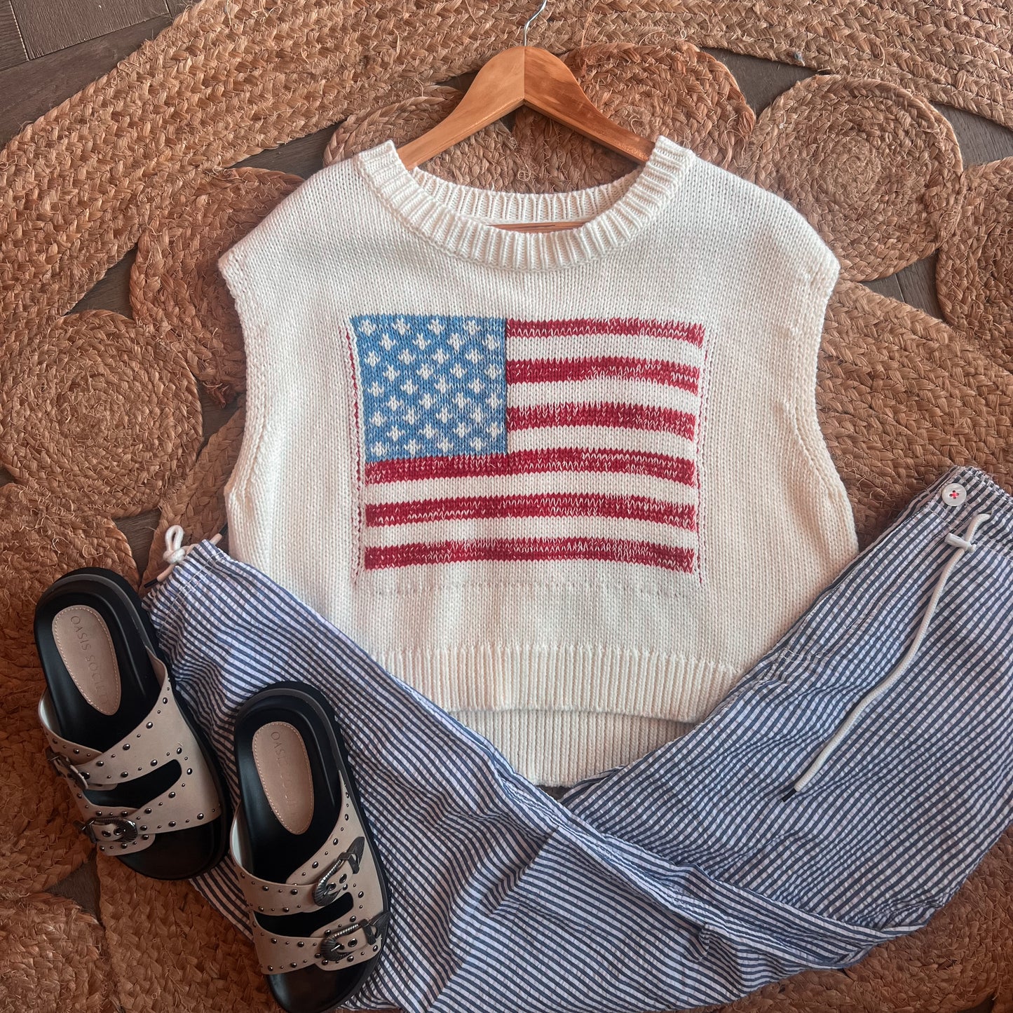 American Flag Pullover