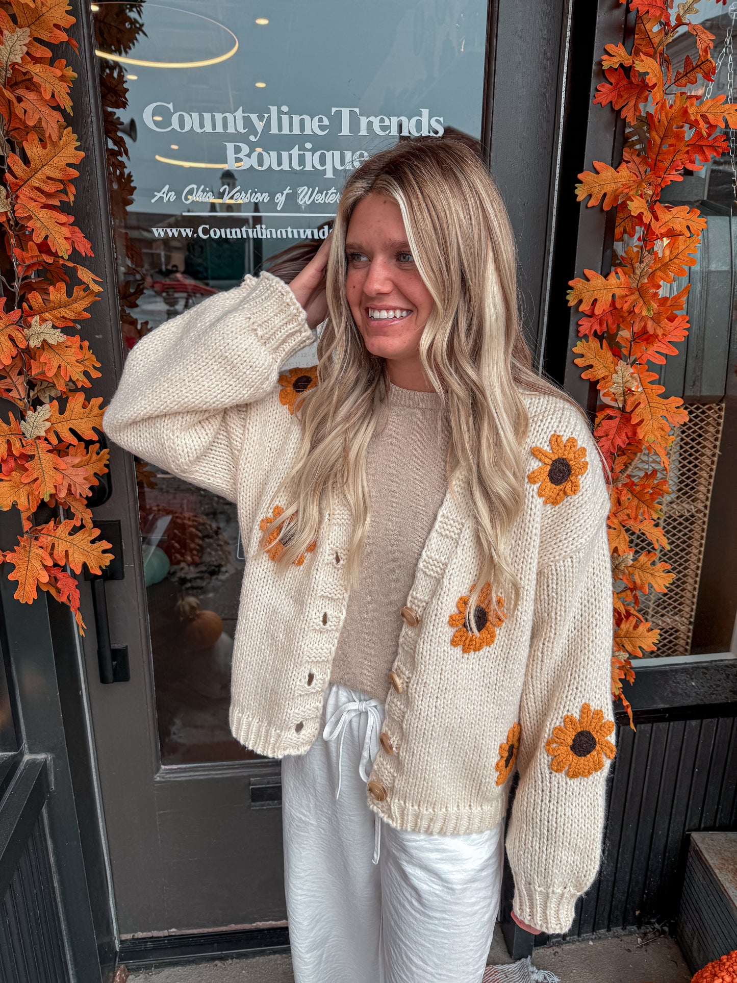 Sunflower Embroidered Cardigan