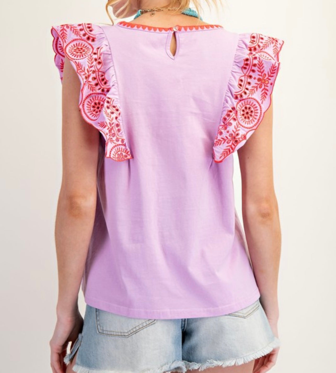 Lilac Rose Ruffle Top