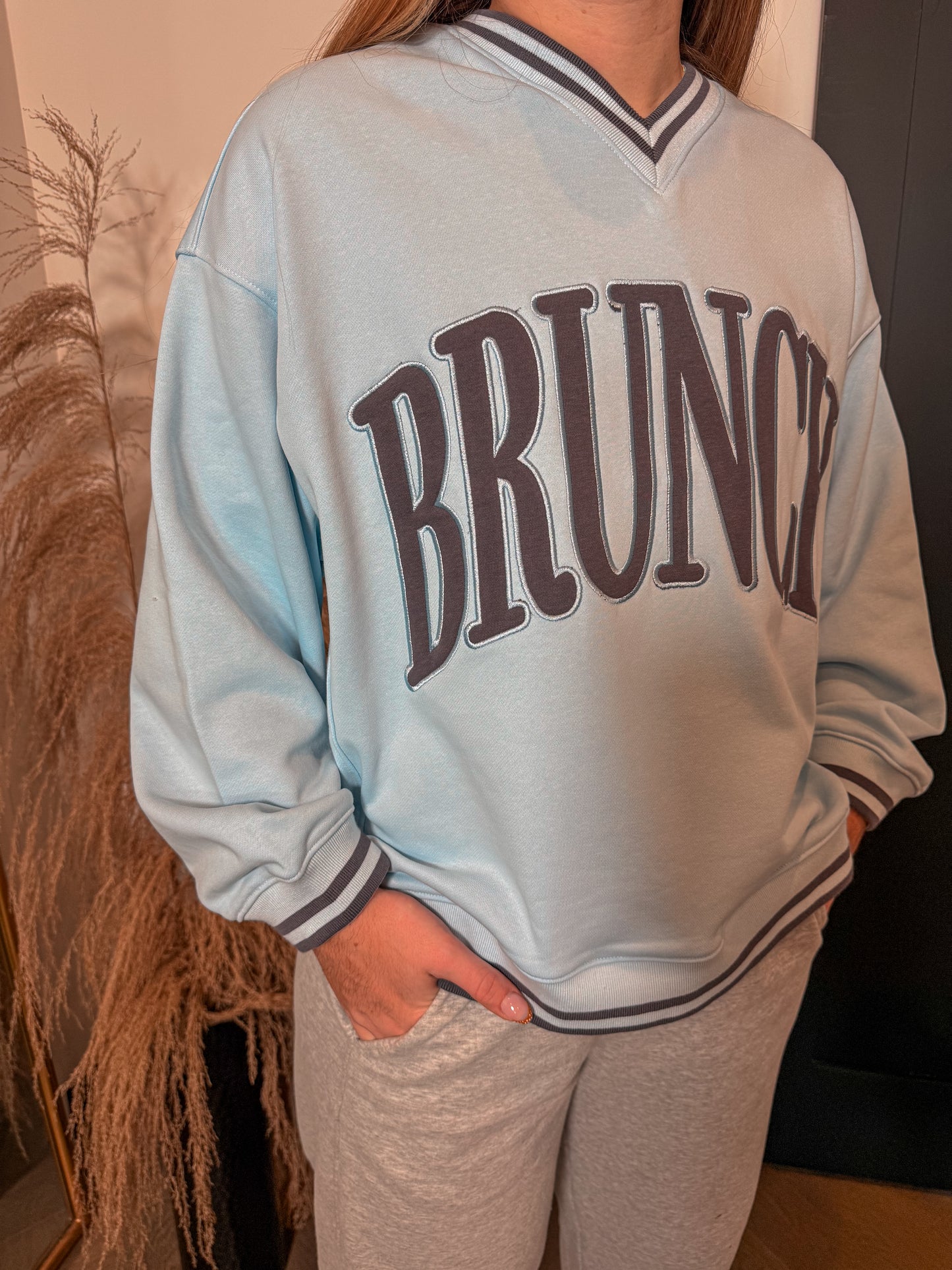 Brunch Vintage V- Neck Sweatshirt