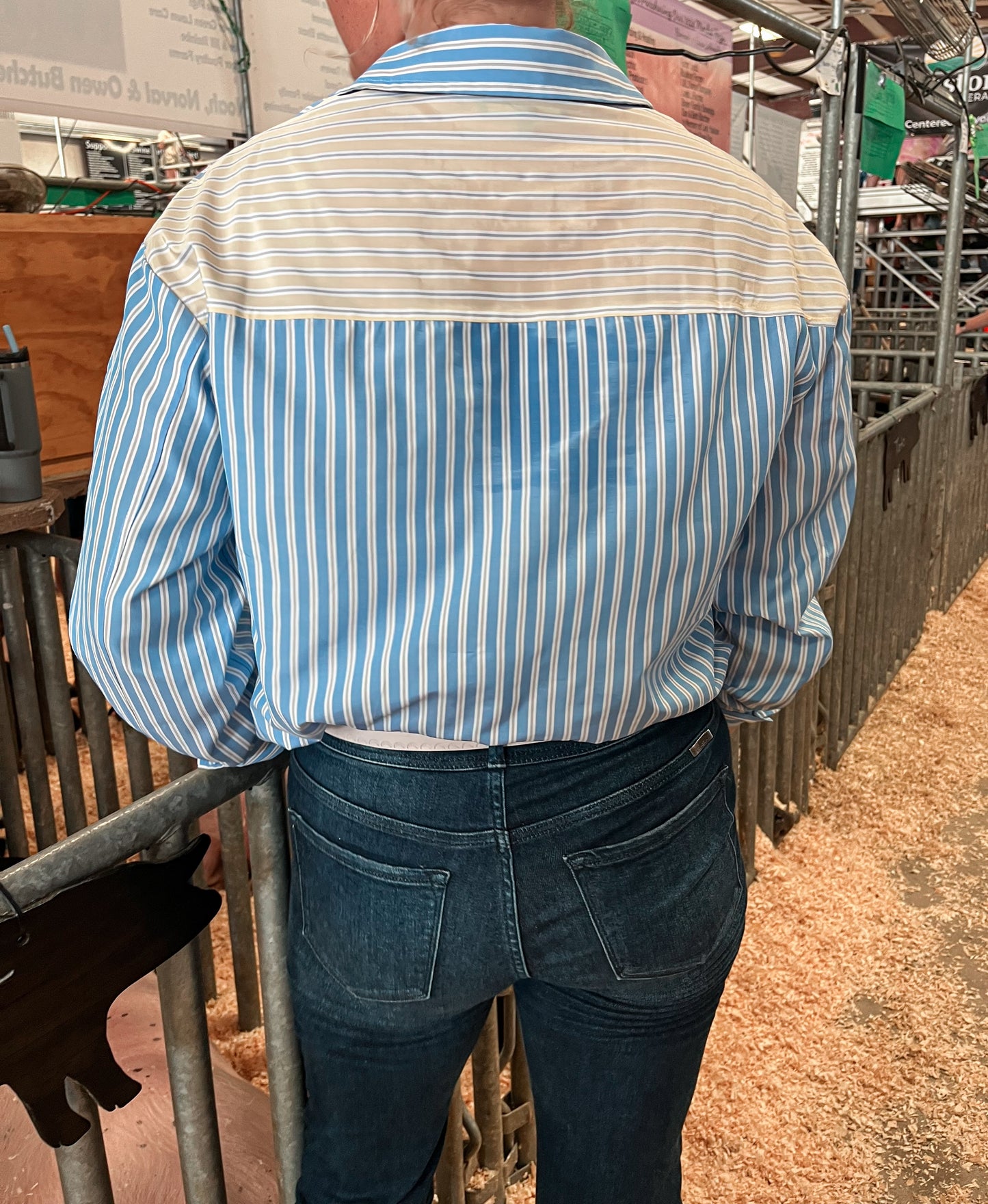 Bluey Pin Stripe Button Down