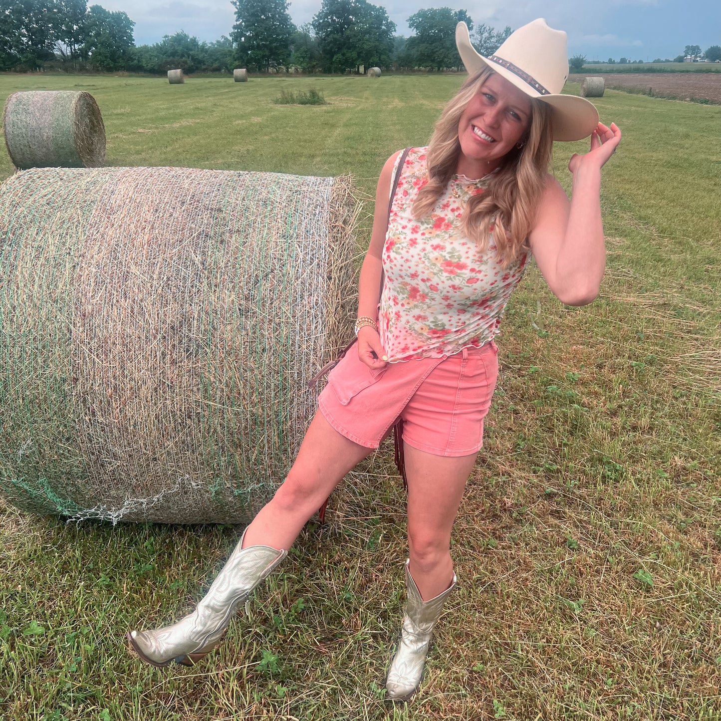 Floral Sleeveless Mesh Top