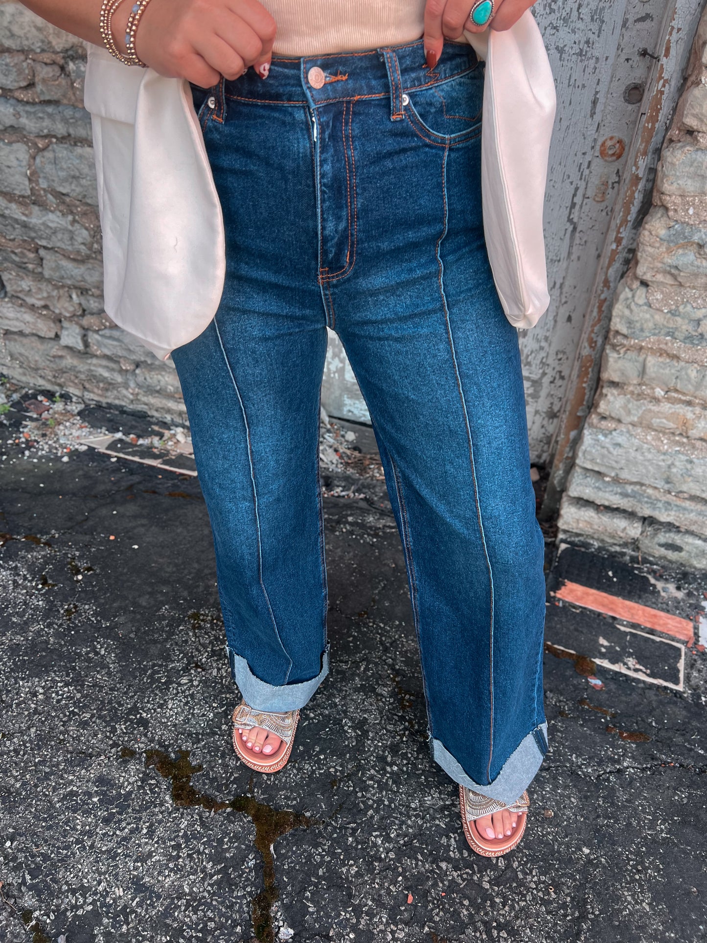 Dark Wash Wide Leg Jeans