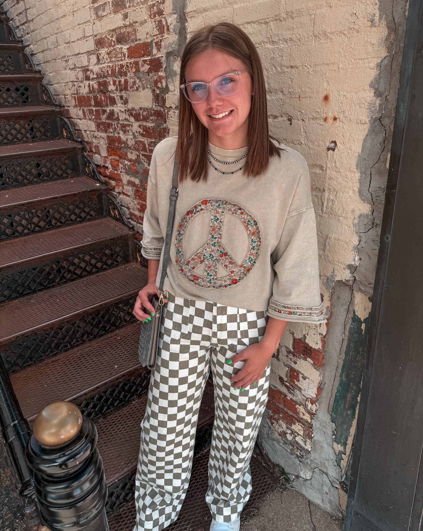 Sage Checkered pants