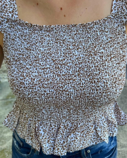 The Mocha With Ruffles Top