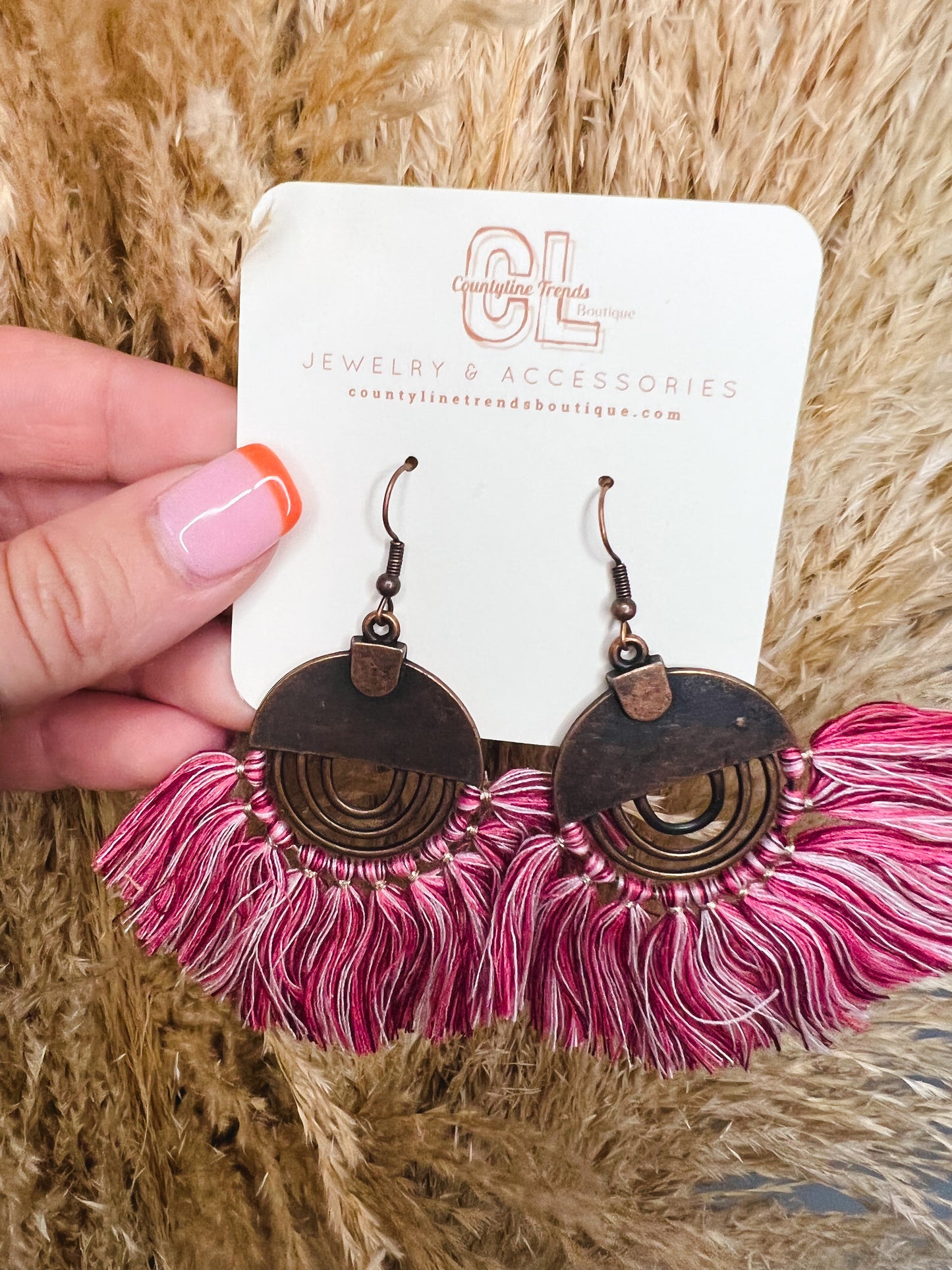 Multi Pink Boho Chic Earrings