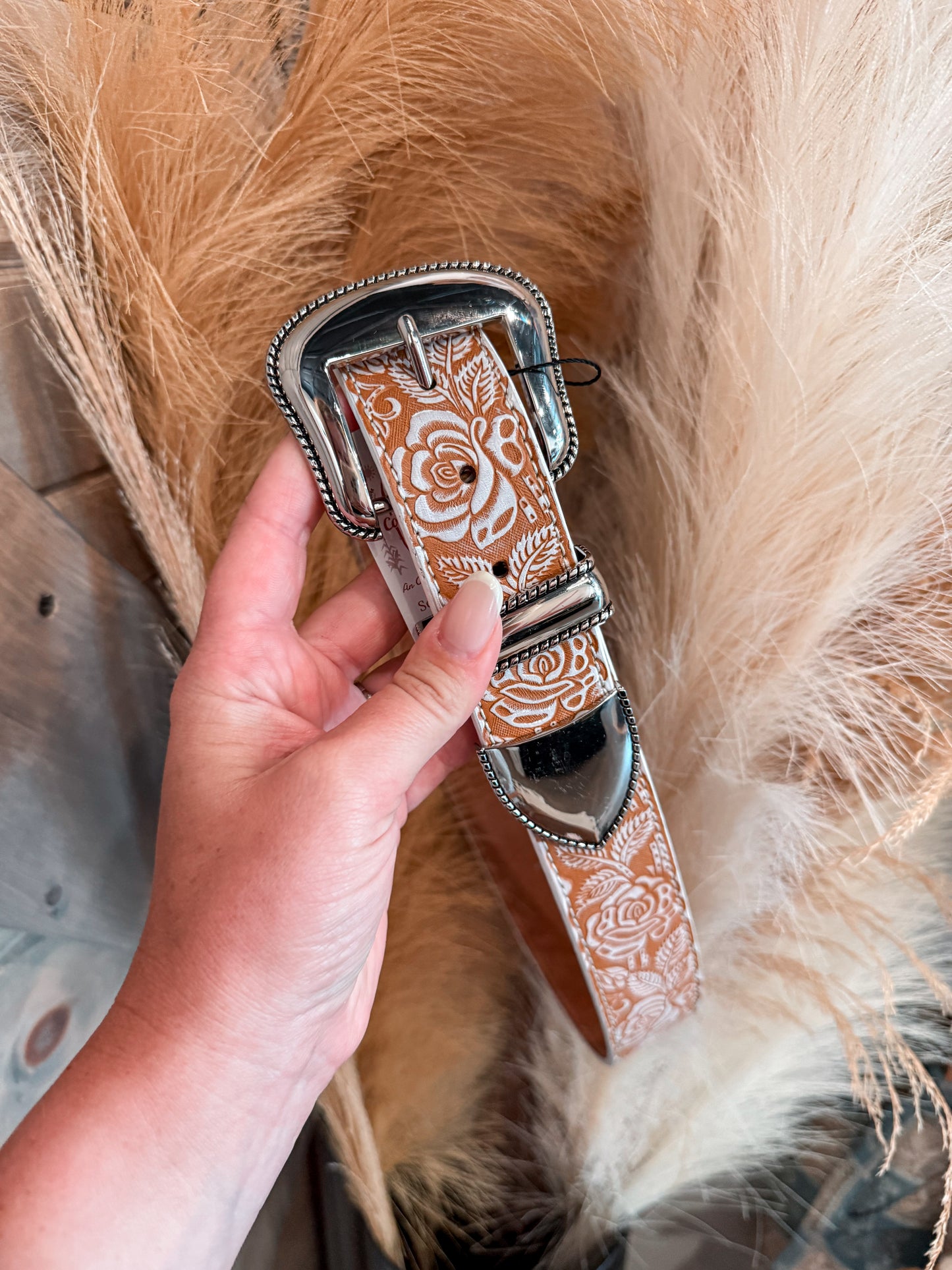 Wild Flower Tooled Belt