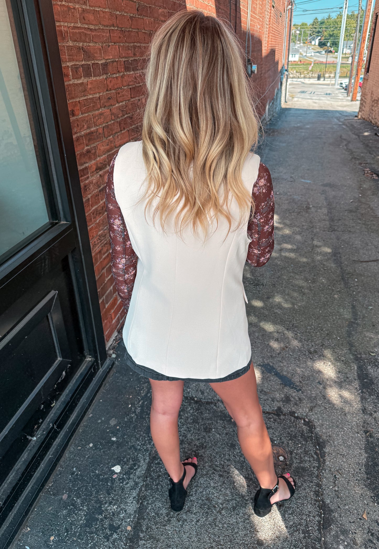 Cream Double Breasted Blazer Vest