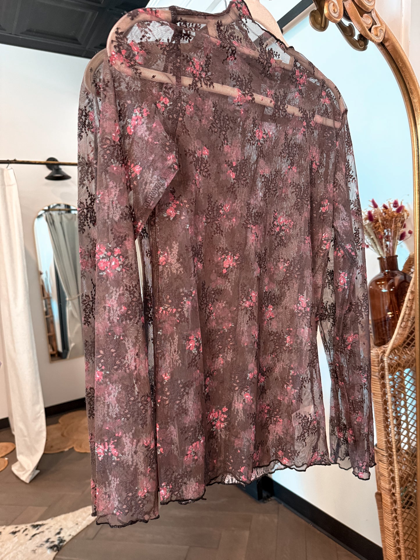 Miss Floral Mesh Tops