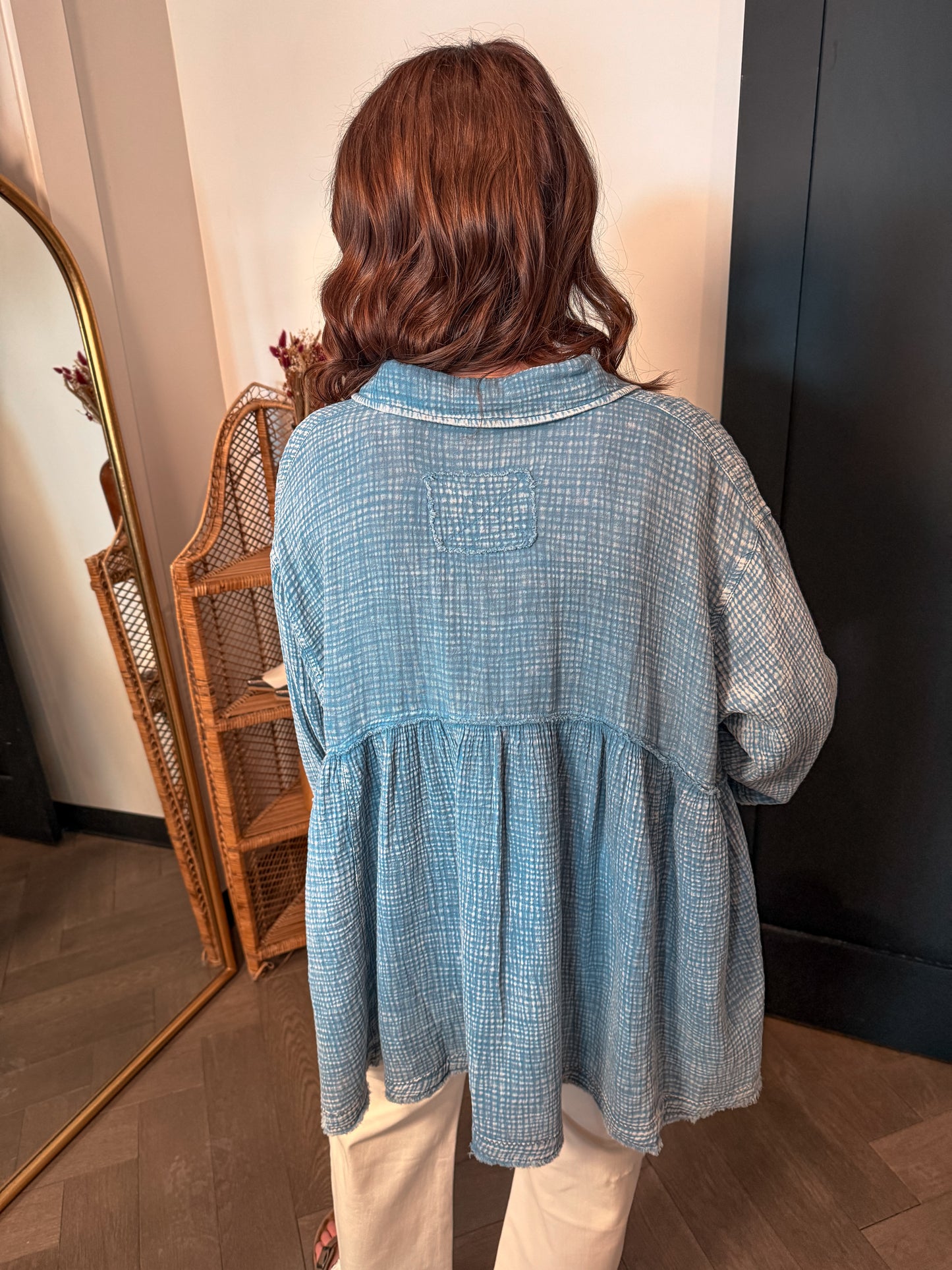 Washed Denim Button Down