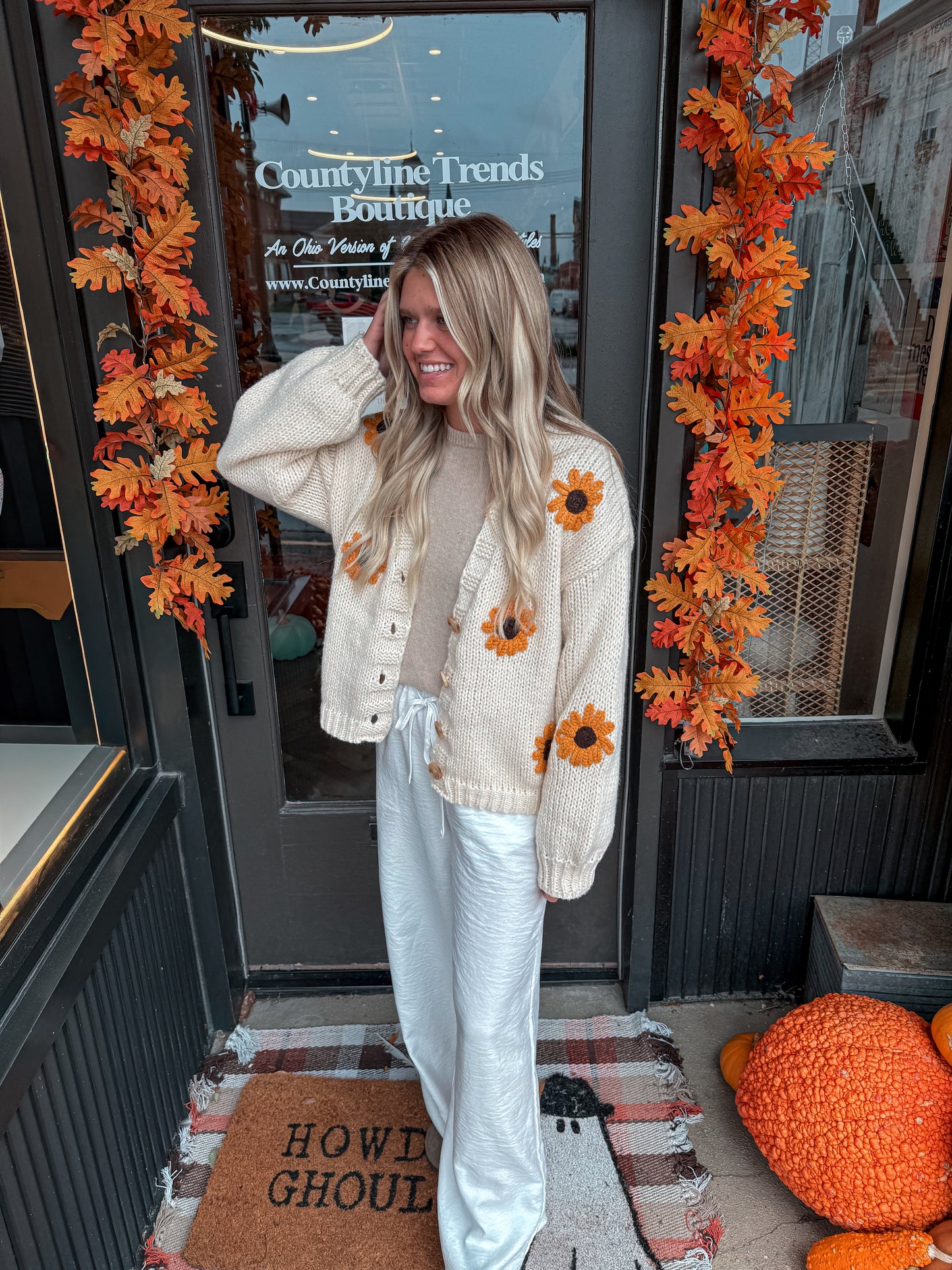 Sunflower Embroidered Cardigan