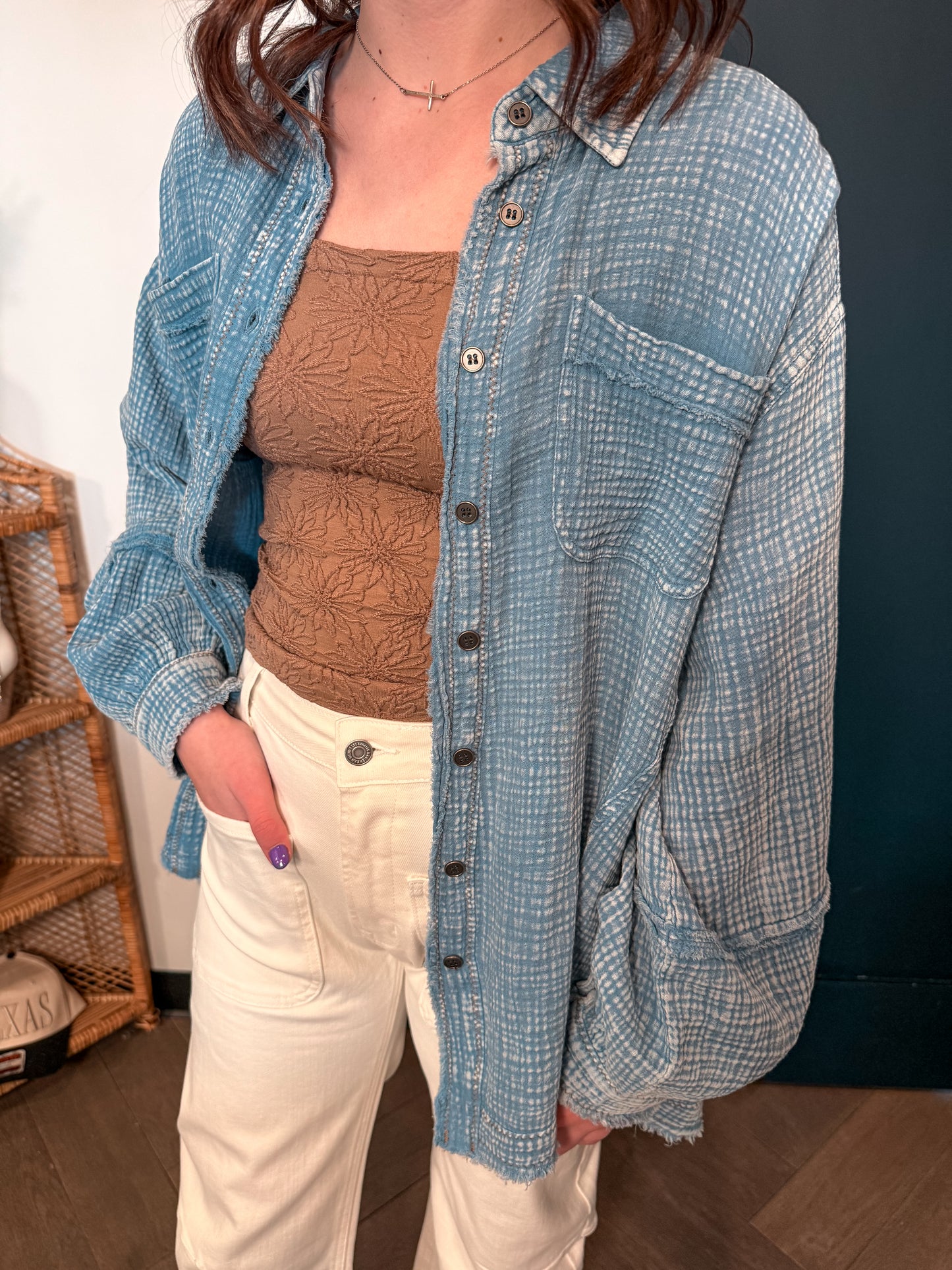 Washed Denim Button Down