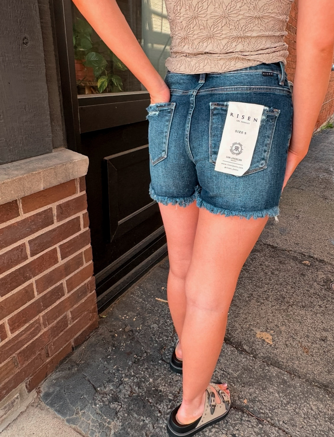 Dark Wash Risen Shorts