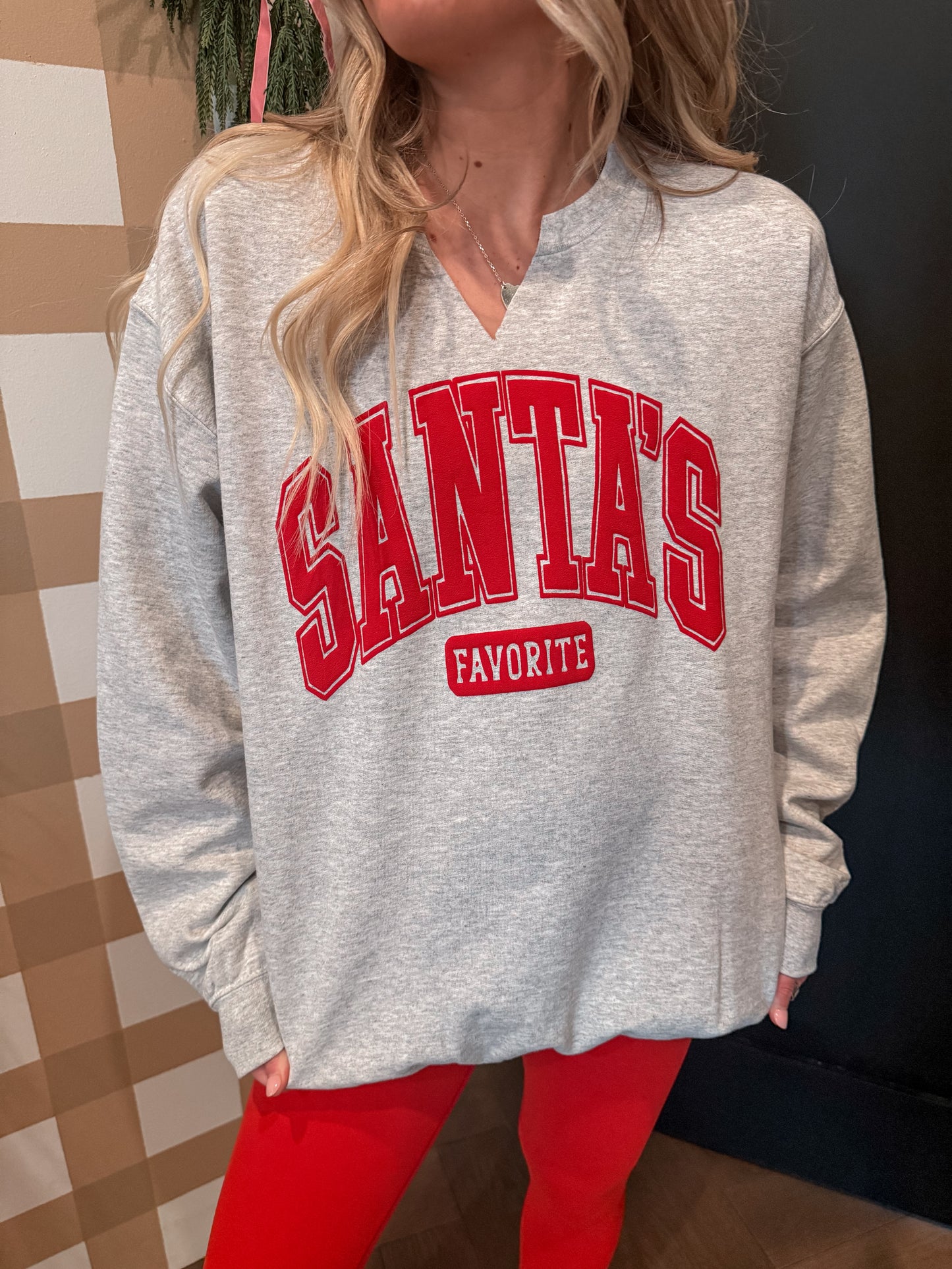 Santa’s Favorite Deep V Crewneck