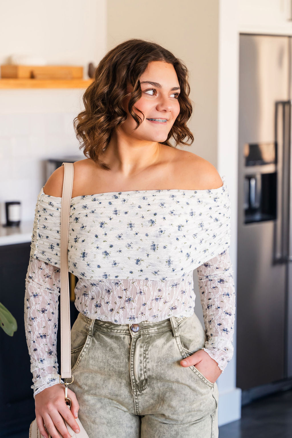 Floral Lace Off Shoulder Bodysuit