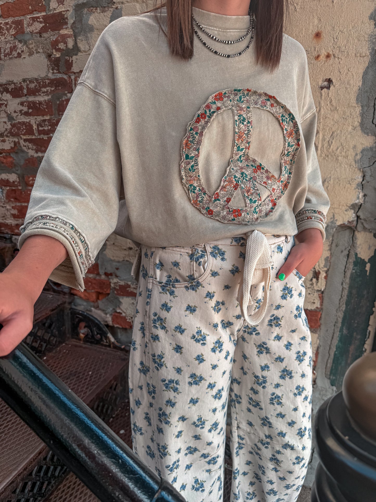 Floral Barrel Jeans