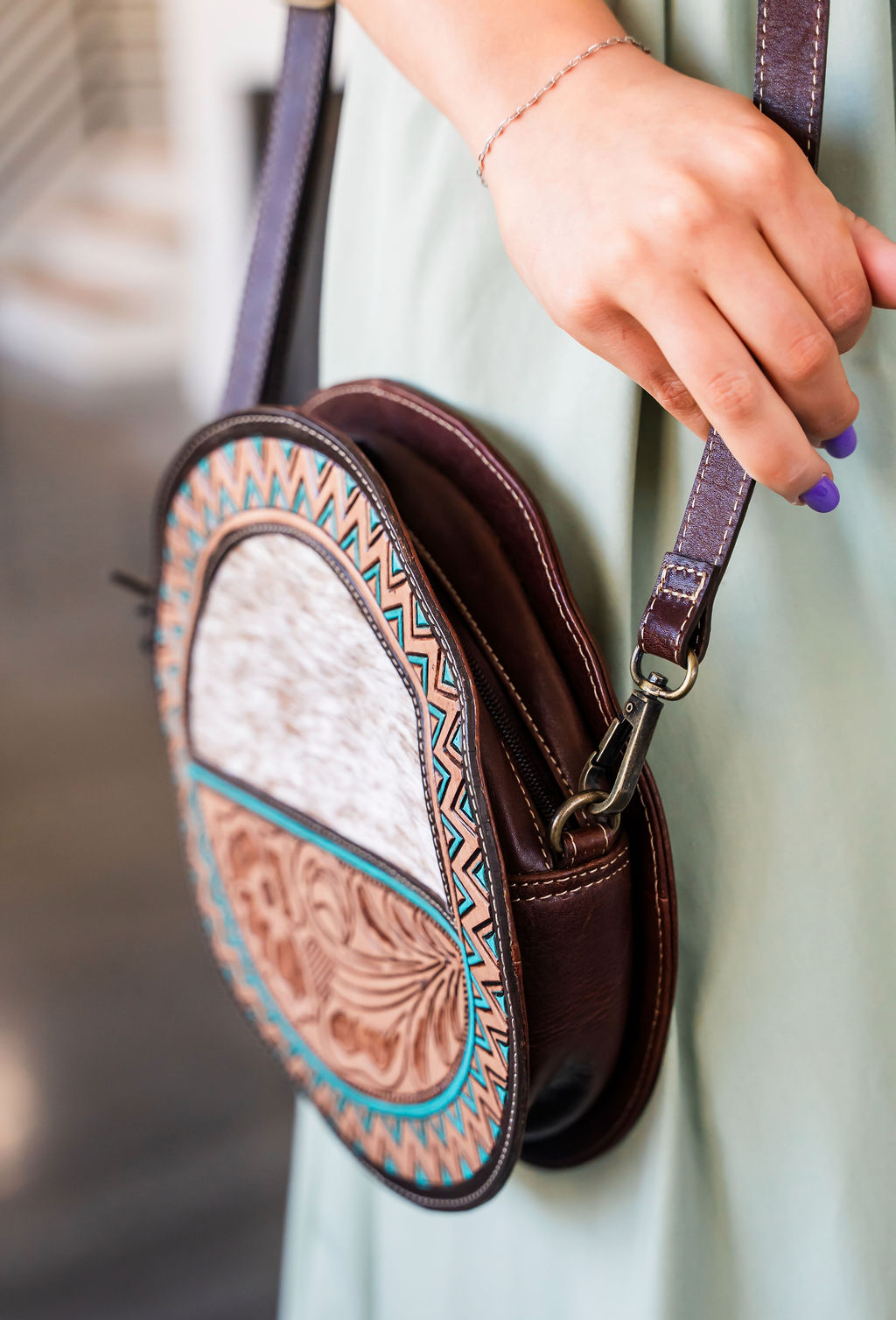 Myra Canteen Cowhide Purse