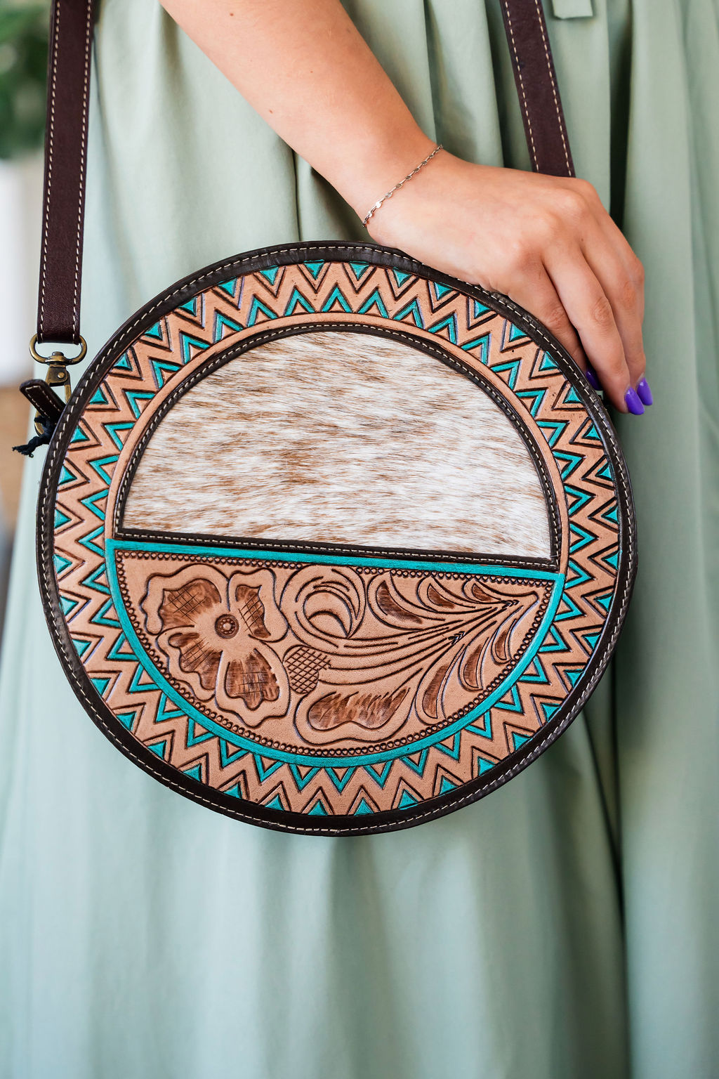Myra Canteen Cowhide Purse