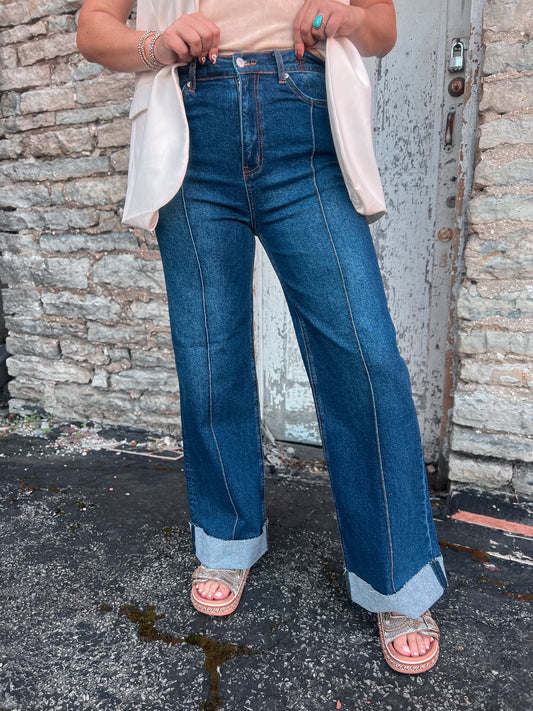 Dark Wash Wide Leg Jeans