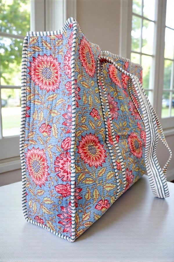 Bluey Blossom Floral Tote Bag