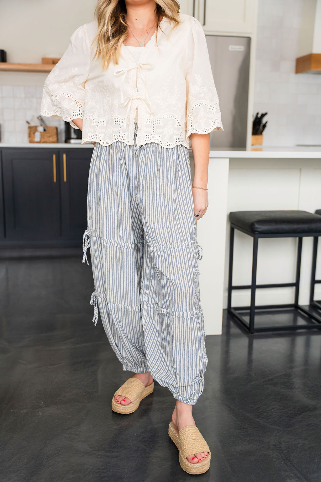 Ivory Floral Embroidered Blouse