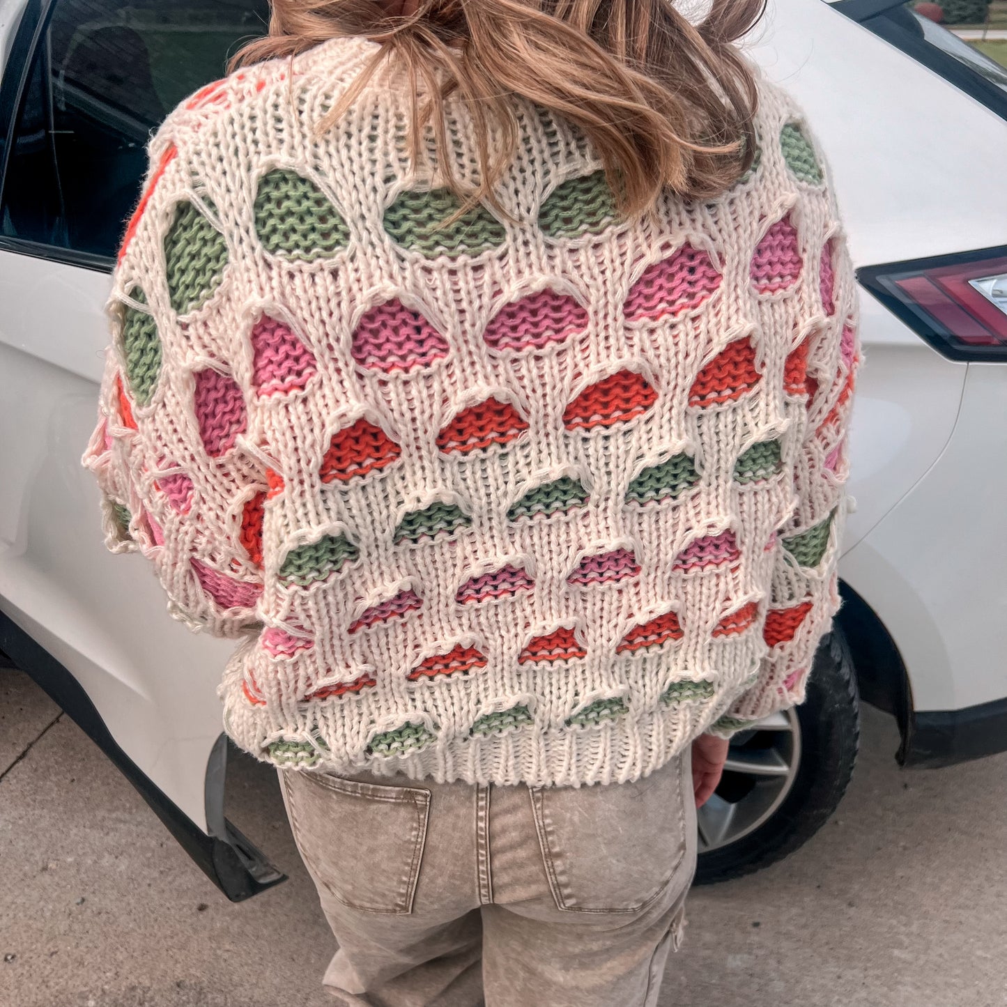 Pink Multi Chunky Sweater