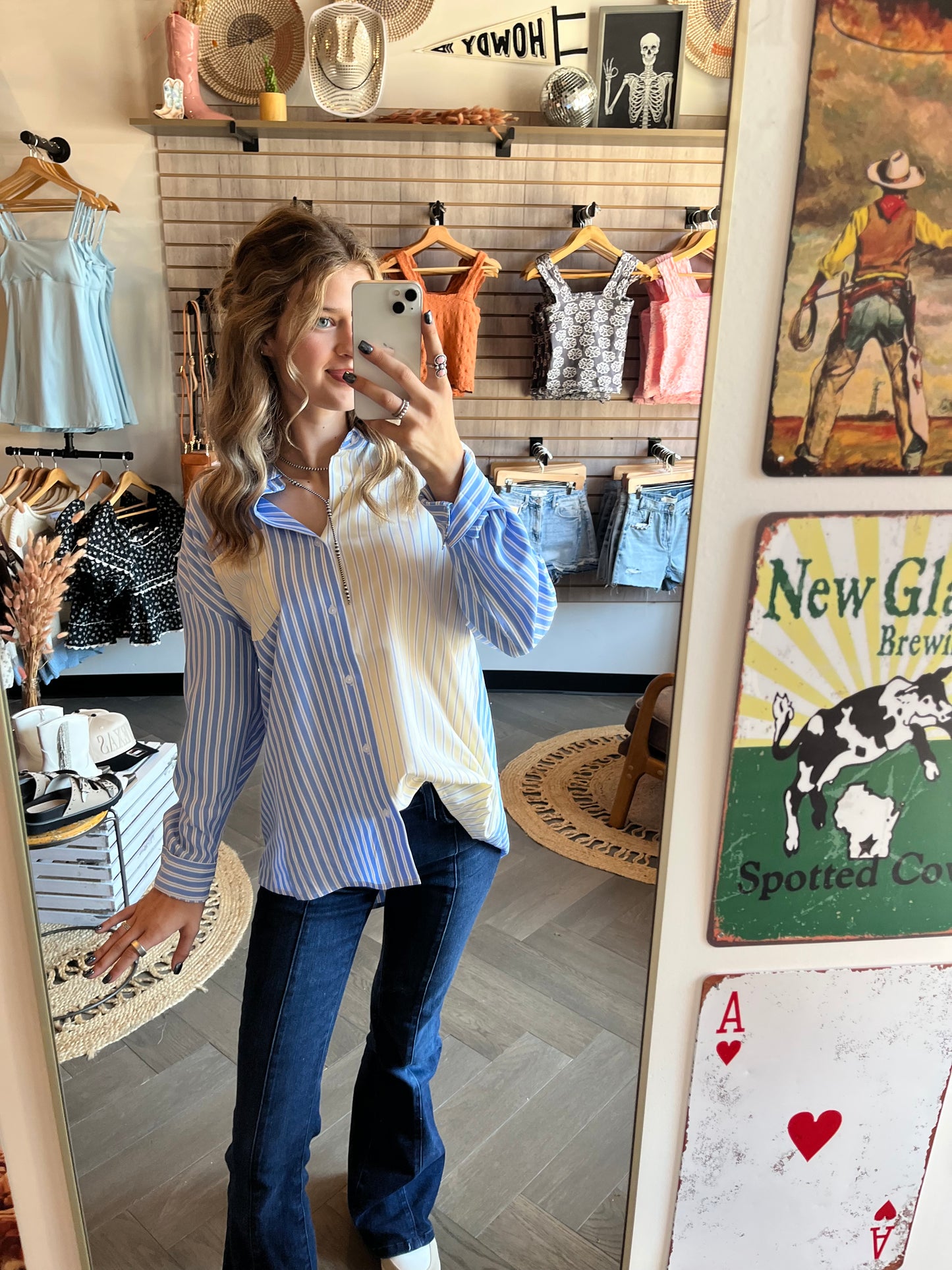 Bluey Pin Stripe Button Down