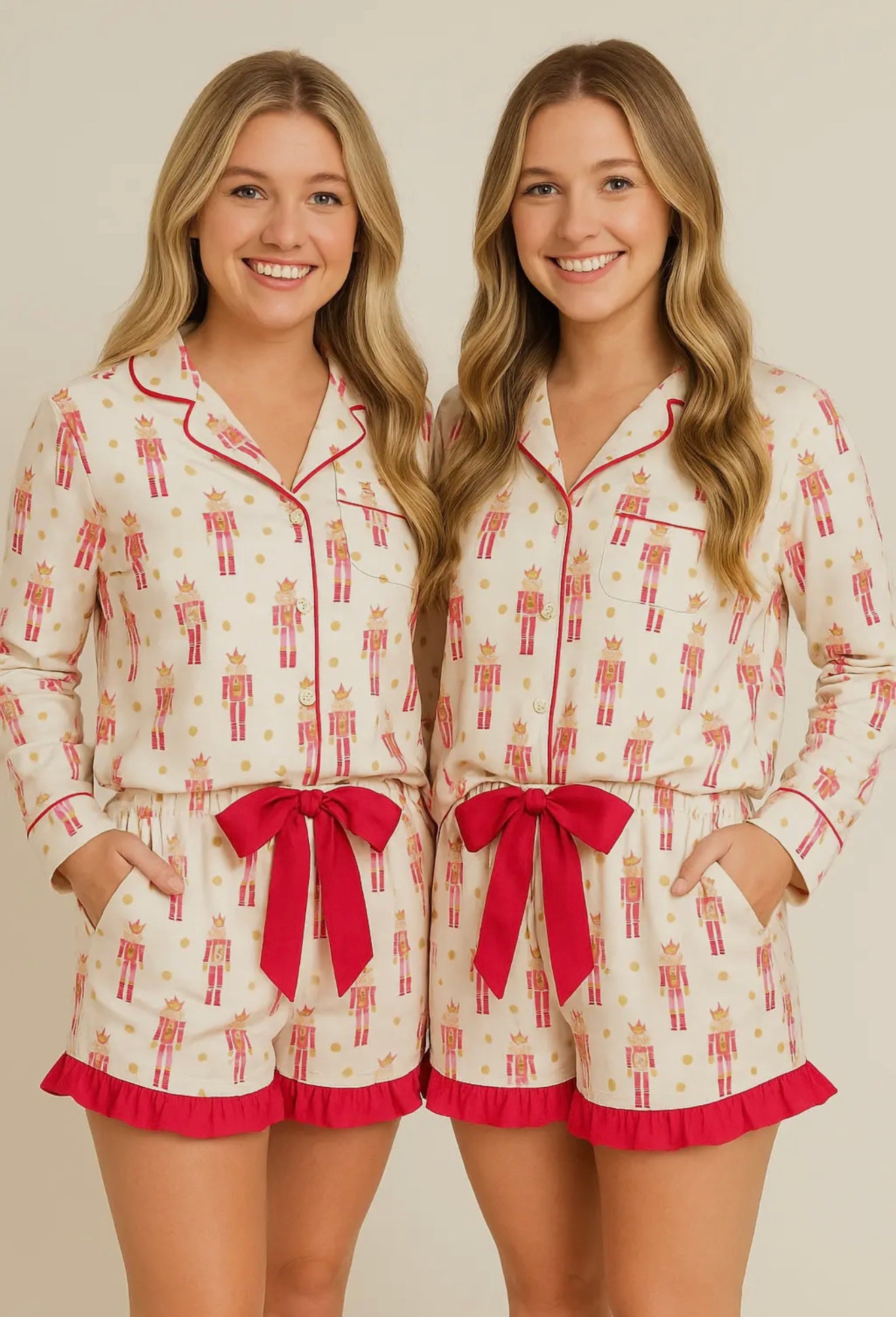 Christmas Pink Nutcracker Pajamas Set