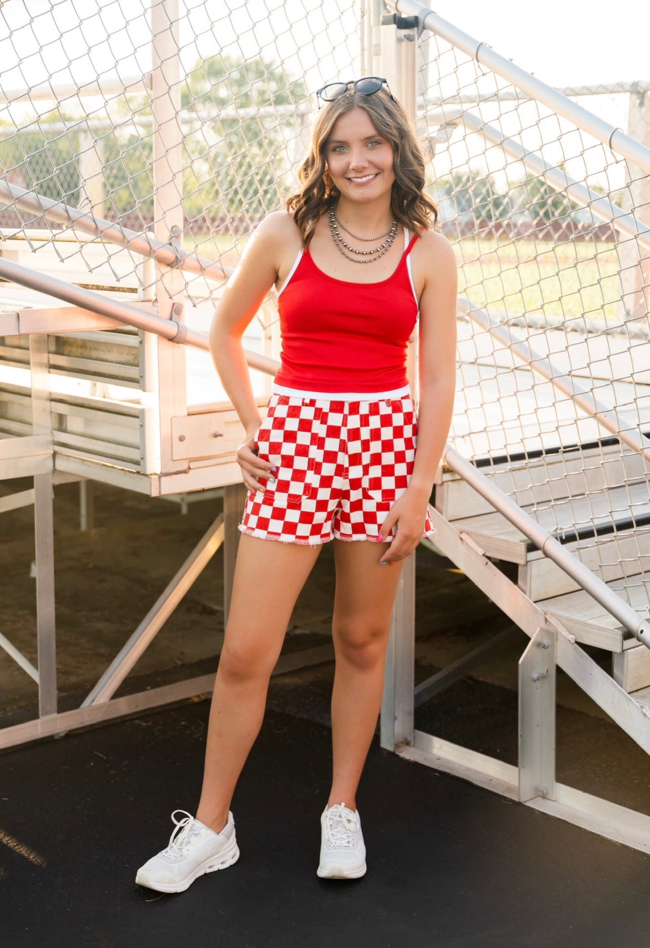 Red checker Shorts
