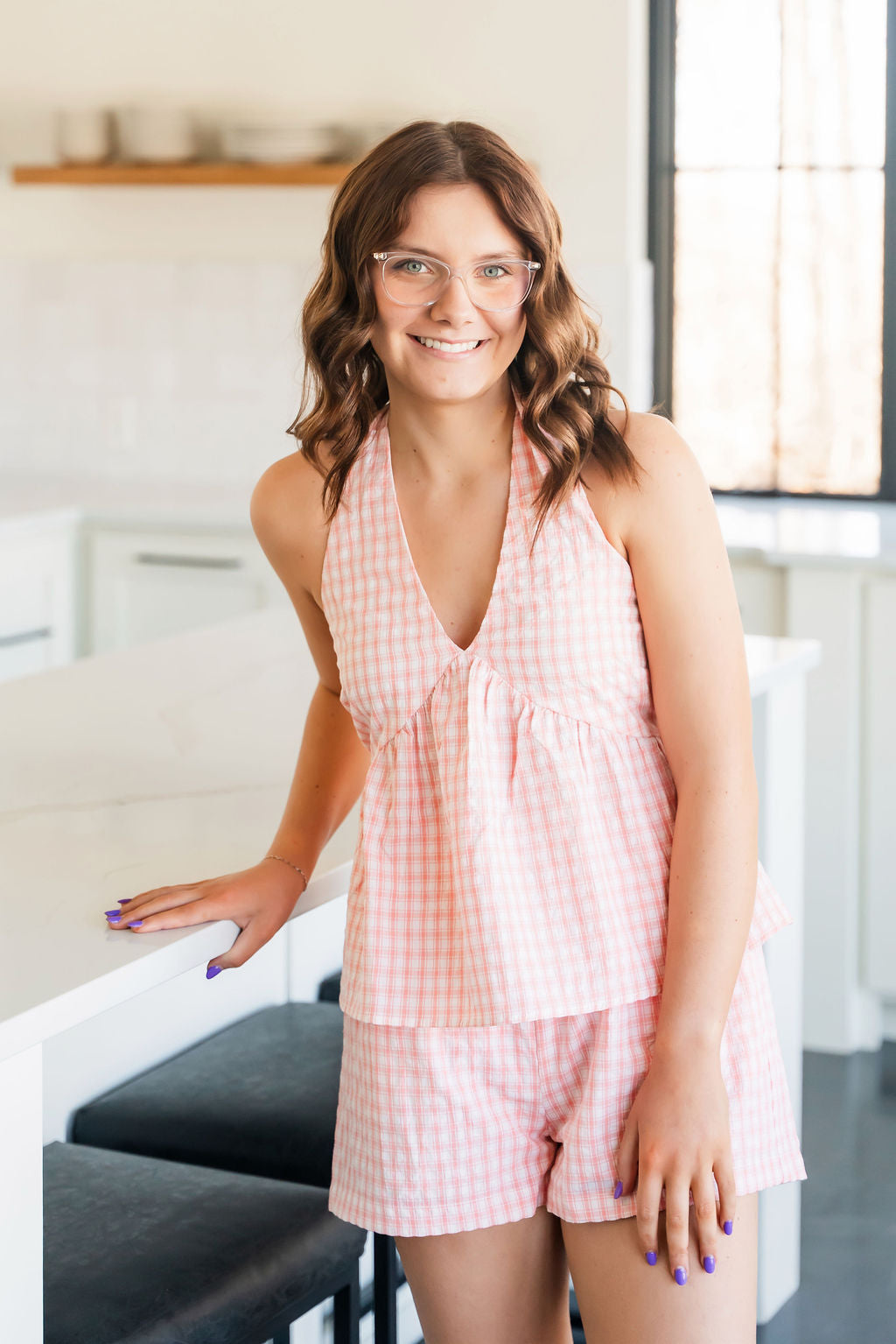 Peachy Gal Plaid Shorts