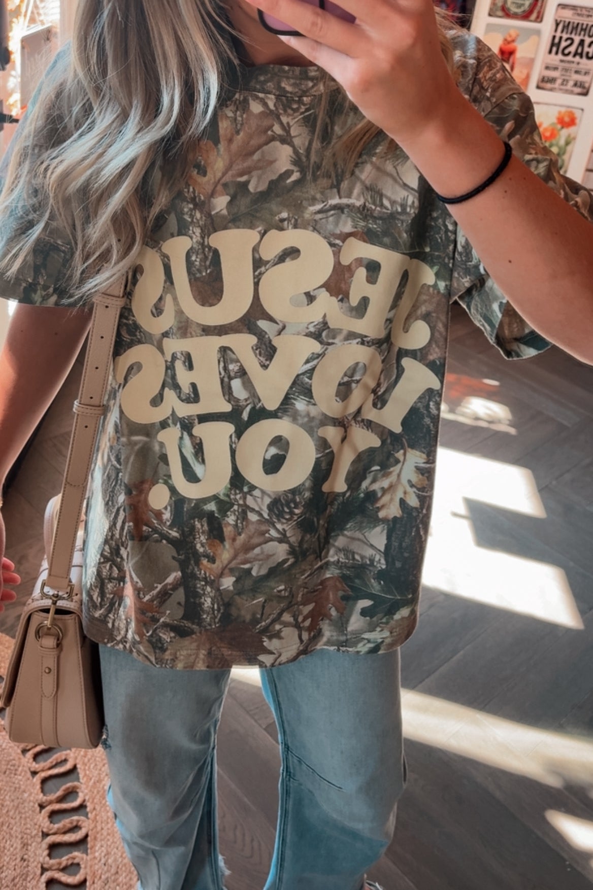 Camo Jesus Loves You Tee