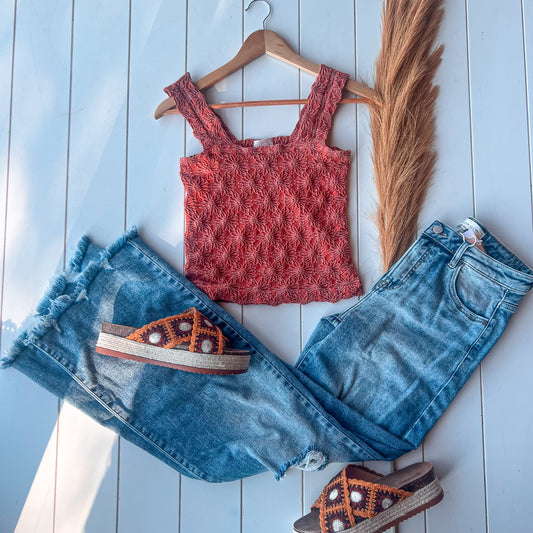 Vintage Floral Seamless Tank Top