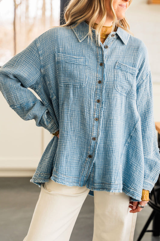 Washed Denim Button Down