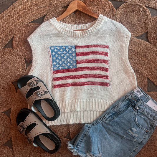 American Flag Pullover