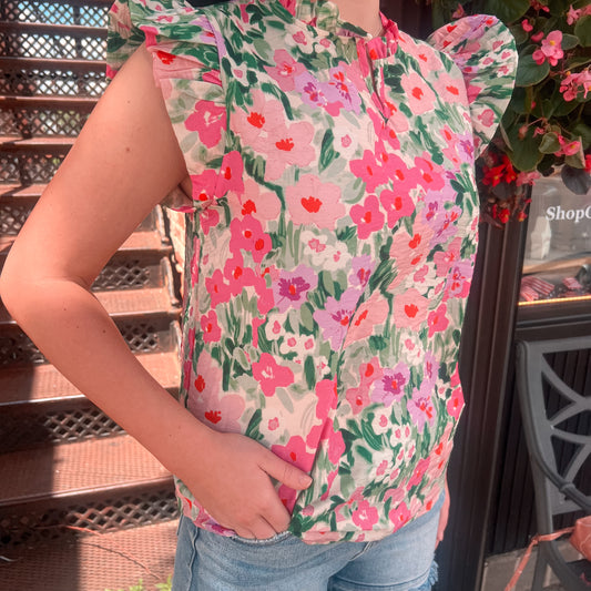 Floral Ruffle Top