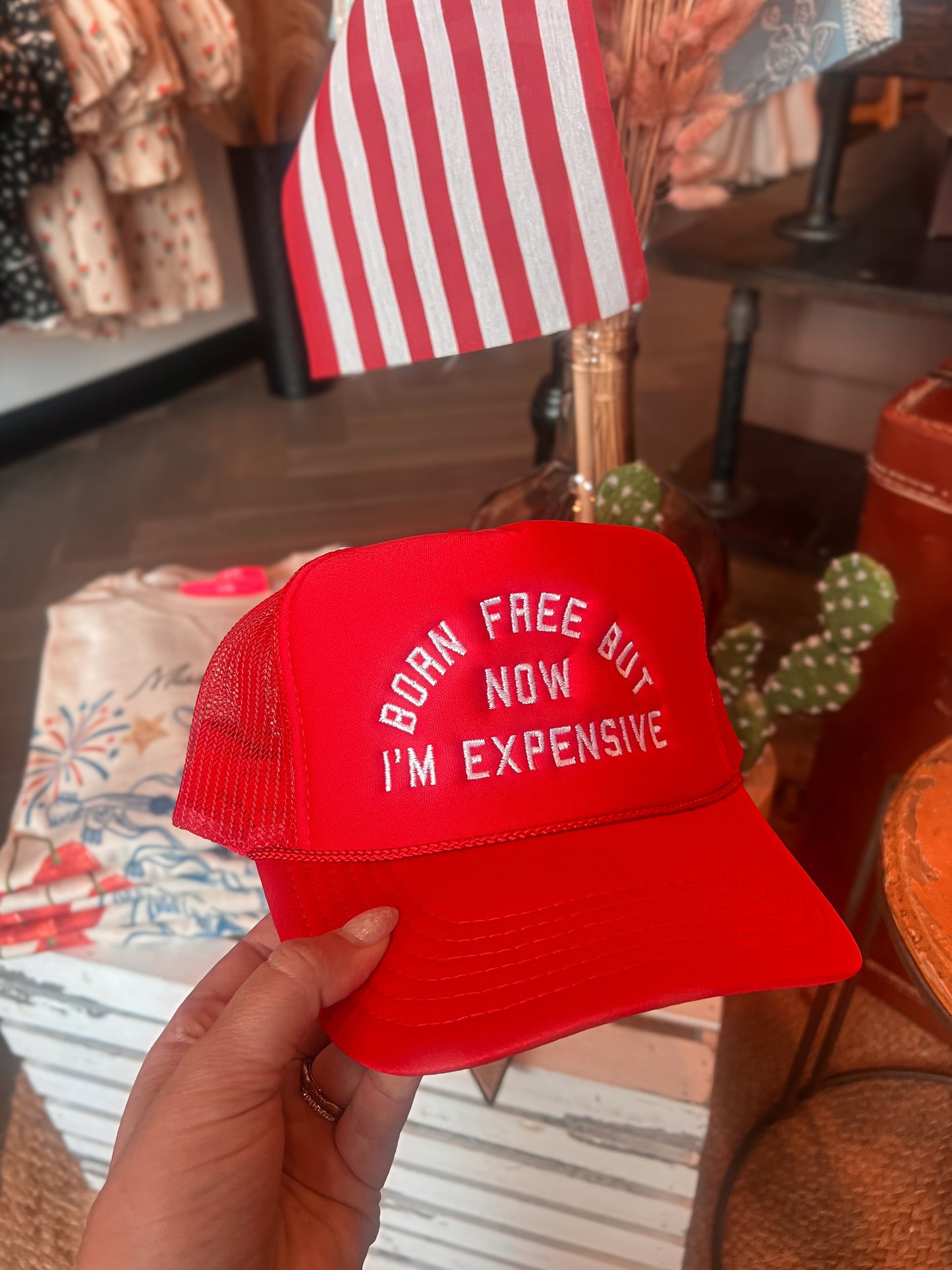 Born Free Now Expensive Trucker Hat