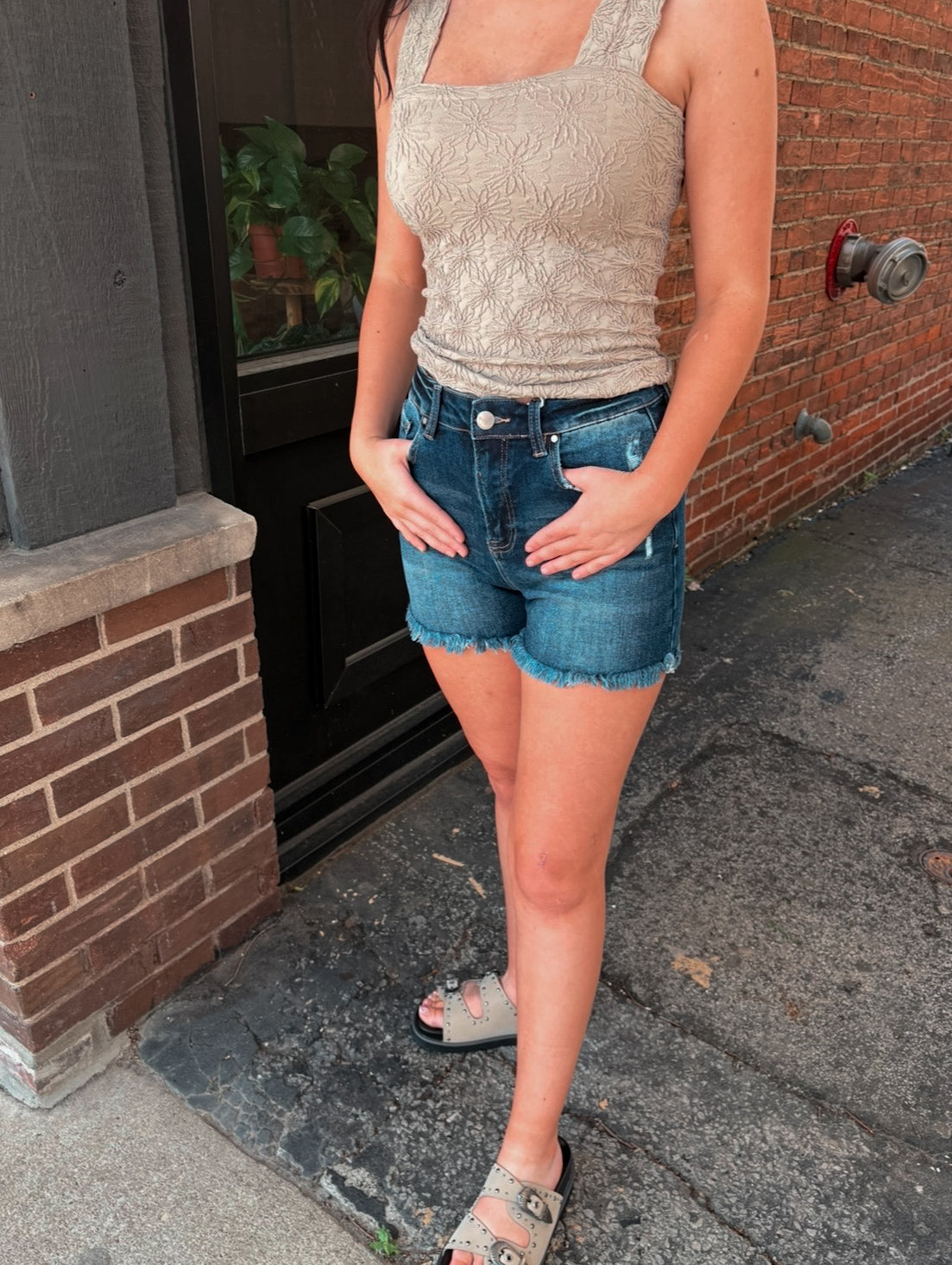 Dark Wash Risen Shorts