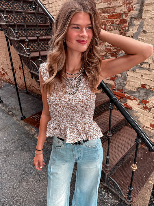 The Mocha With Ruffles Top