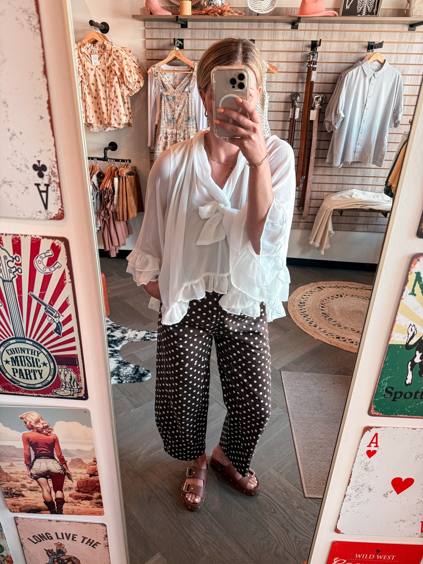 Brownie Polka Dot Barrel Jeans