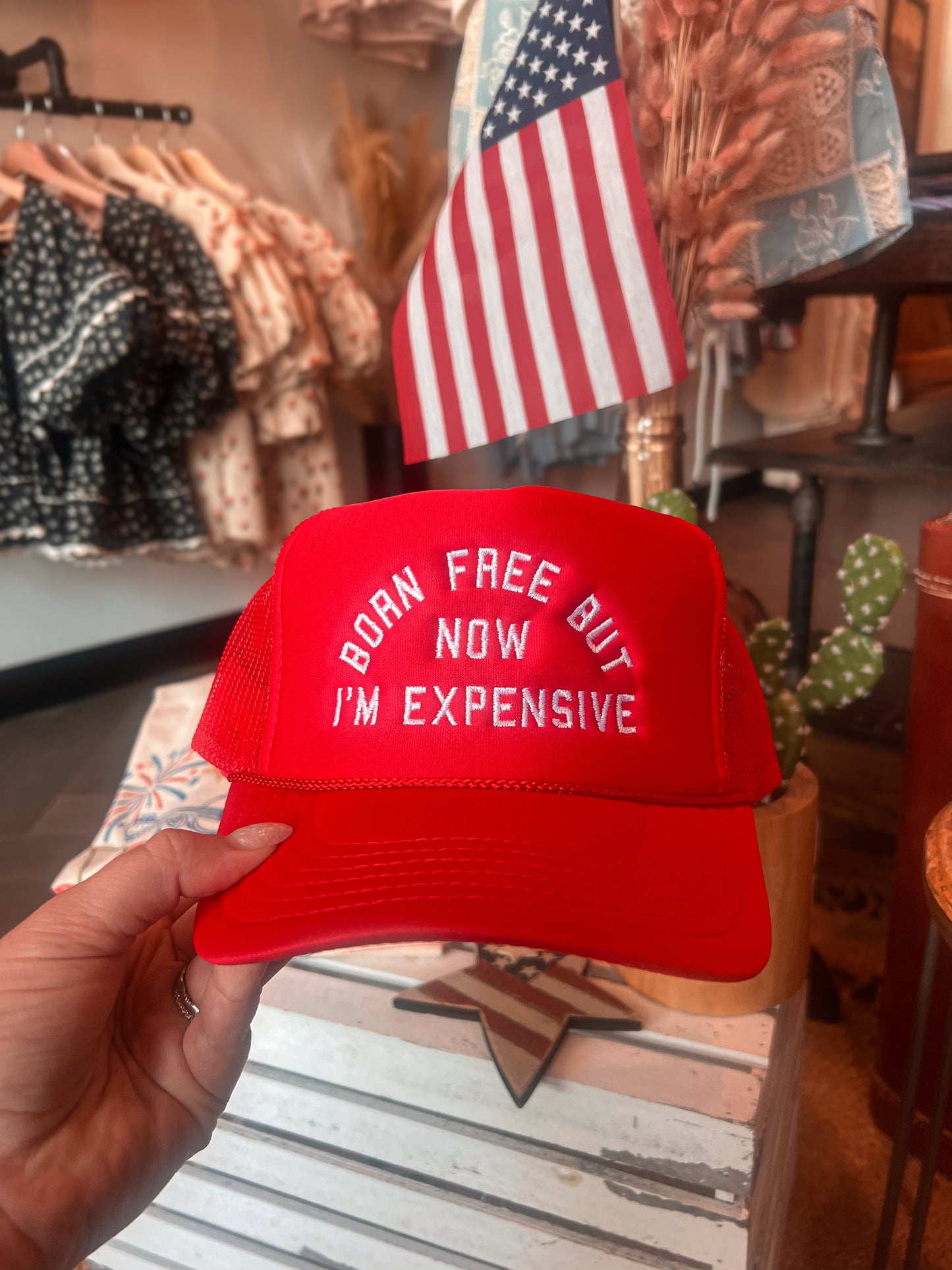 Born Free Now Expensive Trucker Hat